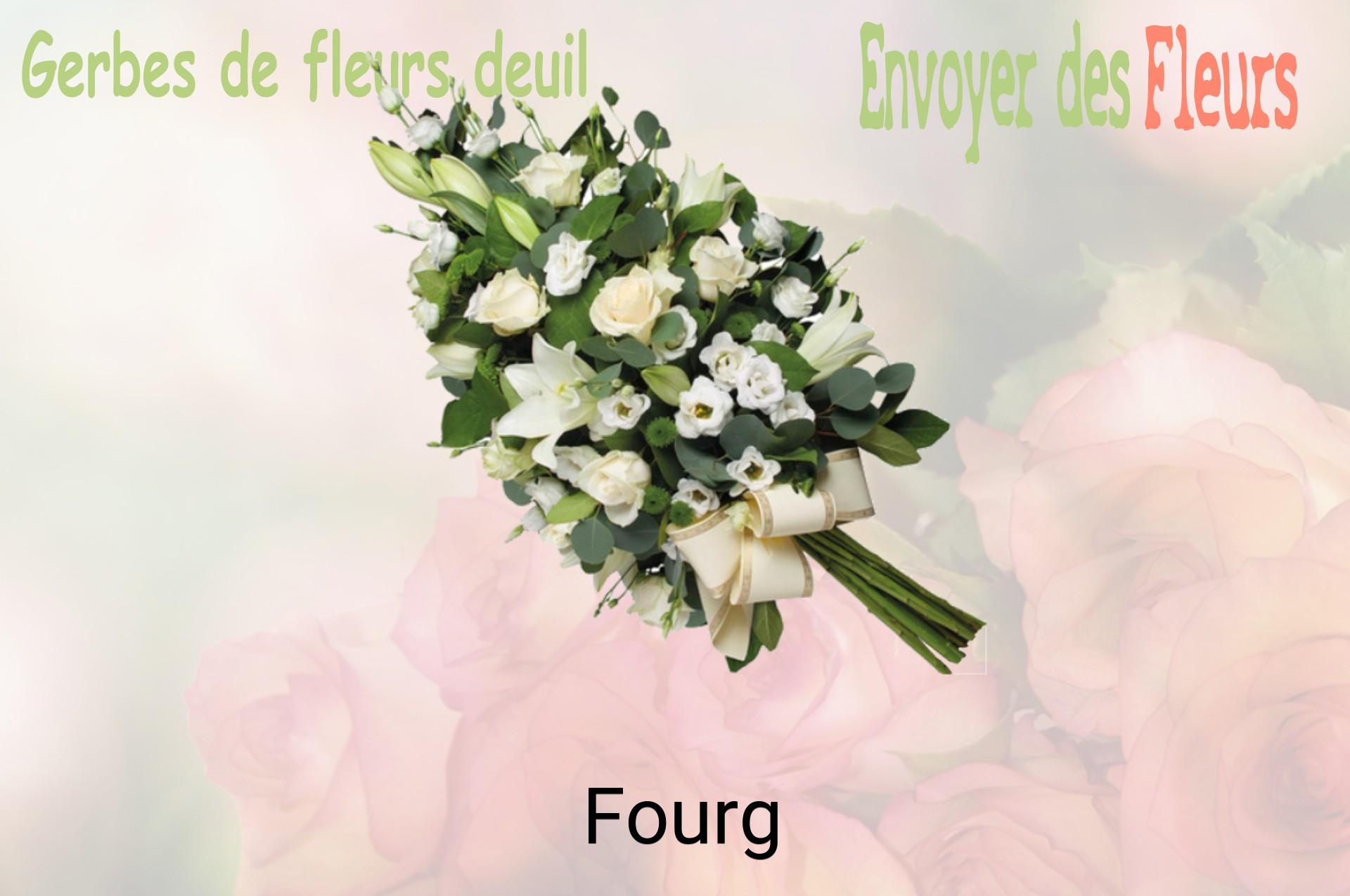 Gerbe de fleurs de deuil livrée à Fourg
